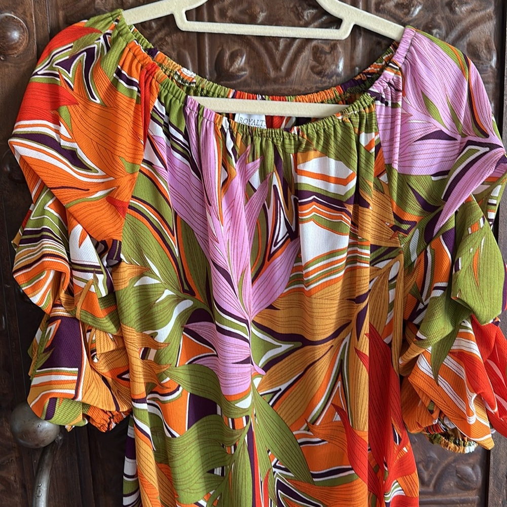 Colorful Off-Shoulder Women's Top - Picture 2 of 4
